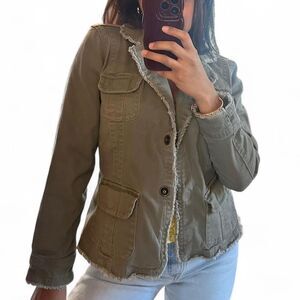 Y2K Olive Khaki Utility Blazer Jacket – Live a Little – Women's Size M